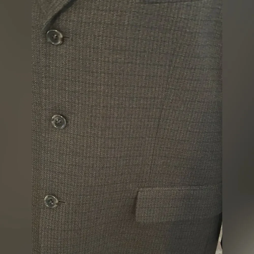 Michael kors brown gray checked 100% lambs wool sports coat blazer size 42S
